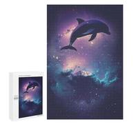 Puzzles for Teenagerss 1000 PCS Dolphin Silhouette Galaxy Jigsaws for Adults Relaxing Games Difficult Challenge Fun Activities at Home 1000 PCS