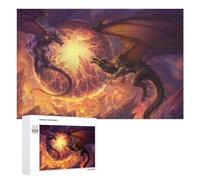 Puzzles for Teenagerss 1000 PCS Dragons in Fiery Battle Artwork Jigsaw for Adults Relax Games Perfect Decoration Fun Activities at Home 1000 PCS