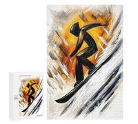Puzzles for Teenagerss 1000 PCS Dynamic Abstract Cubist Snowboarder in Action Adult Jigsaw Puzzle Toy Wall Decor Difficult Challenge Christmas Birthday Gifts 1000 PCS