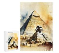 Puzzles for Teenagerss 1000 PCS Egyptian Pyramids in Water Jigsaw Puzzle Fun Games Pattern Assembly Unique Birthday And Xmas Gifts 1000 PCS