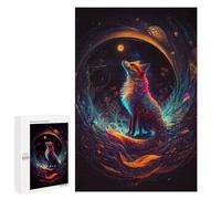 Puzzles for Teenagerss 1000 PCS Enchanted Fox Gazing at The Moon Jigsaw Puzzle Toy Wall Decor Home Decoration Unique Birthday And Xmas Gifts 1000 PCS