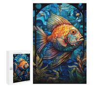 Puzzles for Teenagerss 1000 PCS Fairy Wrasse Stained Glass Jigsaw Puzzle Toy Wall Decor Home Decoration Unique Birthday And Xmas Gifts 1000 PCS