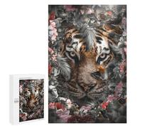 Puzzles for Teenagerss 1000 PCS Flowered Tiger Jigsaw Puzzle Toy Wall Decor Home Decoration Unique Birthday And Xmas Gifts 1000 PCS