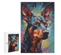 Puzzles for Teenagerss 1000 PCS German Pinscher Painting Jigsaw Puzzle Fun Games Pattern Assembly Unique Birthday And Xmas Gifts 1000 PCS