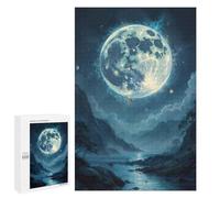 Puzzles for Teenagerss 1000 PCS Giant Moon Over Mountains Jigsaws for Adults Relaxing Games Difficult Challenge Fun Activities at Home 1000 PCS
