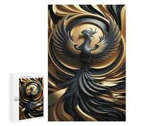 Puzzles for Teenagerss 1000 PCS Golden Abstract Phoenix Jigsaw Puzzle Relax Games Perfect Decoration Unique Birthday And Xmas Gifts 1000 PCS