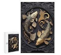 Puzzles for Teenagerss 1000 PCS Golden Eternal Flow Fish Jigsaw Puzzle Relax Games Perfect Decoration Unique Birthday And Xmas Gifts 1000 PCS