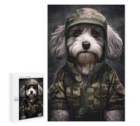 Puzzles for Teenagerss 1000 PCS Havanese Camo Jacket Jigsaw Puzzle Brain Teaser Game Birthday Present Fun at Home Activities, 1000 PCS