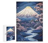 Puzzles for Teenagerss 1000 PCS Japanese Blue Mountains Adult Jigsaw Puzzle Toy Wall Decor Difficult Challenge Christmas Birthday Gifts 1000 PCS