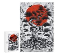 Puzzles for Teenagerss 1000 PCS Japanese Bonsai Tree Ink Jigsaws for Adults Relaxing Games Difficult Challenge Fun Activities at Home 1000 PCS