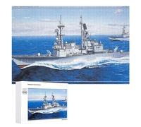 Puzzles for Teenagerss 1000 PCS Kidd DDG993 Destroyer Jigsaw Puzzle Brain Teaser Game Birthday Present Fun at Home Activities, 1000 PCS