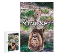 Puzzles for Teenagerss 1000 PCS Lion Mindset Is Everything Jigsaw Puzzle Relax Games Perfect Decoration Unique Birthday And Xmas Gifts 1000 PCS