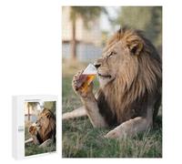 Puzzles for Teenagerss 1000 PCS Lion Sipping A Beer Jigsaw Puzzle Toy Wall Decor Home Decoration Unique Birthday And Xmas Gifts 1000 PCS