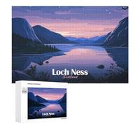 Puzzles for Teenagerss 1000 PCS Loch Ness, Scotland Landscape Illustration Puzzles for Adults Fun Games Perfect Decoration Unique Birthday And Xmas Gifts 1000 PCS