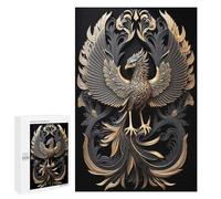 Puzzles for Teenagerss 1000 PCS Majestic Golden Phoenix Jigsaw Puzzle Brain Teaser Game Birthday Present Fun at Home Activities, 1000 PCS