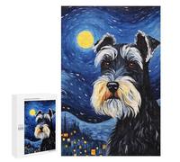 Puzzles for Teenagerss 1000 PCS Miniature Schnauzer Night Jigsaw Puzzle Toy Wall Decor Home Decoration Unique Birthday And Xmas Gifts 1000 PCS