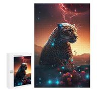 Puzzles for Teenagerss 1000 PCS Mystical Leopard in Fantasy Landscape Jigsaws for Adults Relaxing Games Difficult Challenge Fun Activities at Home 1000 PCS