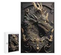 Puzzles for Teenagerss 1000 PCS Noble Dragon God Art Deco Jigsaw Puzzle Brain Teaser Game Birthday Present Fun at Home Activities, 1000 PCS