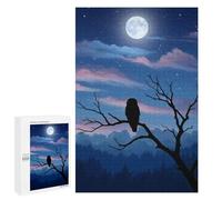 Puzzles for Teenagerss 1000 PCS Owl Under Moonlight Jigsaws for Adults Relaxing Games Difficult Challenge Fun Activities at Home 1000 PCS