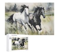 Puzzles for Teenagerss 1000 PCS Painted Horses in Motion -1 Jigsaw for Adults Relax Games Perfect Decoration Fun Activities at Home 1000 PCS
