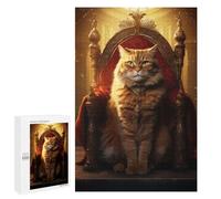 Puzzles for Teenagerss 1000 PCS Queen Orange Cat Throne Adult Jigsaw Puzzle Relaxing Games Wall Decoration Fun Activities at Home 1000 PCS