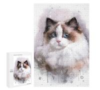 Puzzles for Teenagerss 1000 PCS Ragdoll Watercolor Jigsaw Puzzle Brain Teaser Game Birthday Present Fun at Home Activities, 1000 PCS