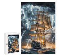 Puzzles for Teenagerss 1000 PCS Sailing Through Storm Jigsaw Puzzle Brain Teaser Game Birthday Present Fun at Home Activities, 1000 PCS