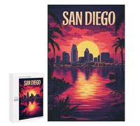 Puzzles for Teenagerss 1000 PCS San Diego Sunset Skyline Jigsaw Puzzle Relax Games Perfect Decoration Unique Birthday And Xmas Gifts 1000 PCS