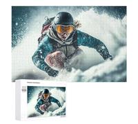 Puzzles for Teenagerss 1000 PCS Snowboarder in Action Dynamic Winter Sport Photography Jigsaw for Adults Relax Games Perfect Decoration Fun Activities at Home 1000 PCS