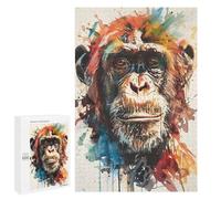 Puzzles for Teenagerss 1000 PCS Splash Watercolor Monkey Adult Jigsaw Puzzle Toy Wall Decor Difficult Challenge Christmas Birthday Gifts 1000 PCS