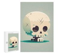 Puzzles for Teenagerss 1000 PCS Spooky Skull Illustration Jigsaws for Adults Relaxing Games Difficult Challenge Fun Activities at Home 1000 PCS