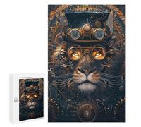 Puzzles for Teenagerss 1000 PCS Steampunk Animal Lion Jigsaws for Adults Relaxing Games Difficult Challenge Fun Activities at Home 1000 PCS