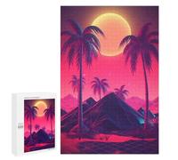 Puzzles for Teenagerss 1000 PCS Synthwave Sunset Melodies Jigsaw Puzzle Toy Wall Decor Home Decoration Unique Birthday And Xmas Gifts 1000 PCS