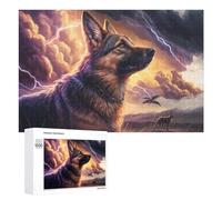 Puzzles for Teenagerss 1000 PCS Thunderstorm Adventure with German Shepherd Jigsaw Puzzle Fun Games Pattern Assembly Unique Birthday And Xmas Gifts 1000 PCS