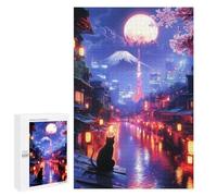 Puzzles for Teenagerss 1000 PCS Tokyo Night Tranquility Jigsaw Puzzle Fun Games Pattern Assembly Unique Birthday And Xmas Gifts 1000 PCS