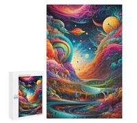 Puzzles for Teenagerss 1000 PCS Whimsical Cosmic Landscape Teenagers Puzzles Relaxing Games Presents for Women Fun Activities at Home 1000 PCS