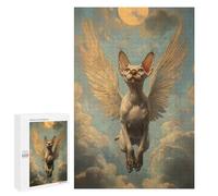 Puzzles for Teenagerss 1000 PCS Winged Sphynx Cat Angelic Sphynx Cat Jigsaw Puzzle Toy Wall Decor Home Decoration Unique Birthday And Xmas Gifts 1000 PCS