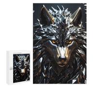 Puzzles for Teenagerss 1000 PCS Wolf Metallic Silver Jigsaws for Adults Relaxing Games Difficult Challenge Fun Activities at Home 1000 PCS