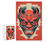 Puzzles for Teenagerss 1000 PCS Yokai Oni Japanese Mask Jigsaw Puzzle Fun Games Pattern Assembly Unique Birthday And Xmas Gifts 1000 PCS