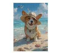 Puzzles for Teenagerss 1000pcs(38x26cm) S Beach Corgi with Hat-1 Jigsaw Puzzle Relaxing Games Difficult Challenge Challenging Game Gifts 1000pcs(38x26cm) S