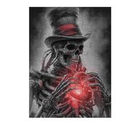 Puzzles for Teenagerss 1000pcs(52x38cm) Steampunk Skeleton with Heart Puzzles for Adults Relax Games Staycation Kill Time Challenging Game Gifts 1000pcs(52x38cm)