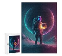 Puzzles for Teenagerss 300 PCS Astronaut Holding Planet Jigsaw Puzzle Toy Wall Decor Home Decoration Unique Birthday And Xmas Gifts 300 PCS
