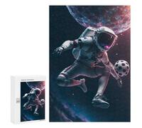 Puzzles for Teenagerss 300 PCS Astronaut in Space with Soccer Ball Jigsaws for Adults Relaxing Games Difficult Challenge Fun Activities at Home 300 PCS