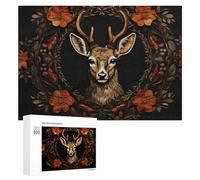 Puzzles for Teenagerss 300 PCS Autumnal Deer Wreath Artwork Jigsaw for Adults Relax Games Perfect Decoration Fun Activities at Home 300 PCS