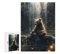 Puzzles for Teenagerss 300 PCS Bear Meditating Waterfall Jigsaw Puzzle Toy Wall Decor Home Decoration Unique Birthday And Xmas Gifts 300 PCS