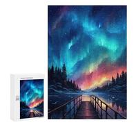Puzzles for Teenagerss 300 PCS Beautiful Sky by The Lake Adult Jigsaw Puzzle Relaxing Games Wall Decoration Fun Activities at Home 300 PCS