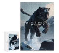 Puzzles for Teenagerss 300 PCS Black Panther's Winter Charge Jigsaws for Adults Relaxing Games Difficult Challenge Fun Activities at Home 300 PCS