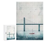 Puzzles for Teenagerss 300 PCS Bridge And Sailboat Jigsaws for Adults Relaxing Games Difficult Challenge Fun Activities at Home 300 PCS