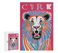 Puzzles for Teenagerss 300 PCS Circus Pink Lion Jigsaw Puzzle Relax Games Perfect Decoration Unique Birthday And Xmas Gifts 300 PCS