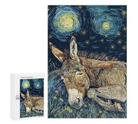 Puzzles for Teenagerss 300 PCS Donkey Sleeping Under Starry Night Sky Jigsaws for Adults Relaxing Games Difficult Challenge Fun Activities at Home 300 PCS